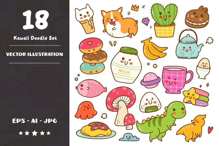 Kawaii Doodle Set