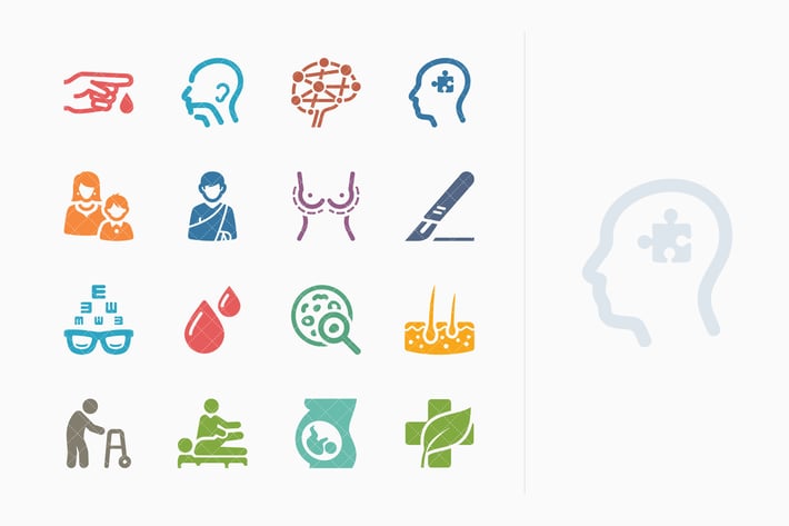 Colored Medical Specialties Icons Set 2 - Sympa