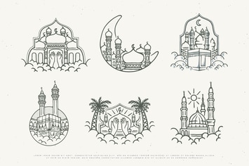 vintage illustration islamic design