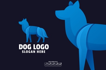 Dog Gradient Logo Template
