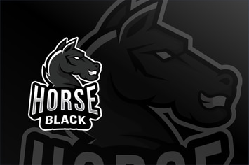 Horse Black Esport Logo Template