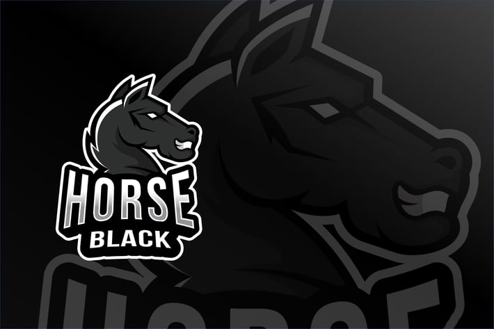 Horse Black Esport Logo Template
