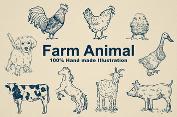 Hand drawn Farm Animal
