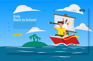 Kids Back to School - Web Header & Vector 