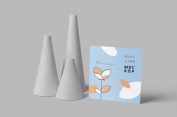 Square Post Card Mockups
