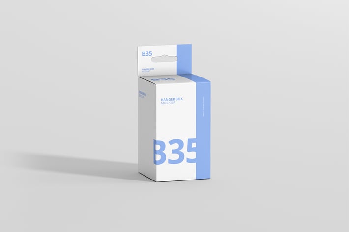 Box Mockup - Small Rectangle Size with Hanger