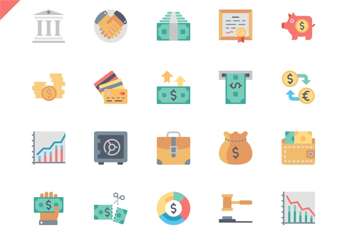 Simple Set Finance Flat Icons