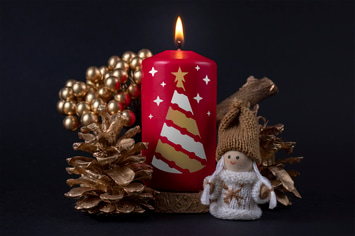 Christmas candle mockup