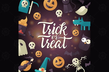 Trick or treat - Halloween celebration poster 