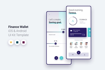 Finance Wallet App iOS & Android UI Kit Template 1