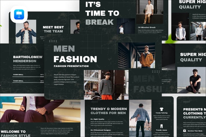 Men Fashion Keynote Presentation Template