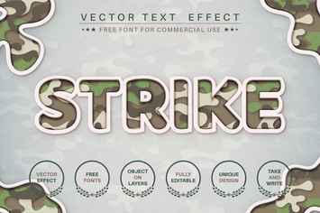 Military - editable text effect, font style