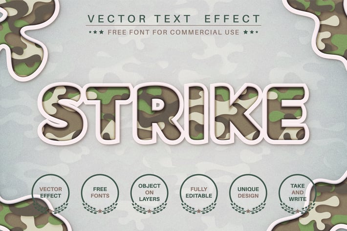 Military - editable text effect, font style