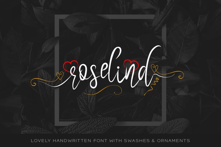 Roselind Handwritten Font with Swashes & Ornaments