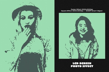 LCD Screen Square And Poster Photo Effect