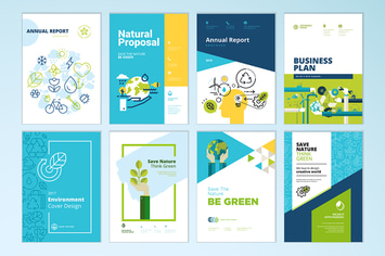Brochure cover design and annual report templates
