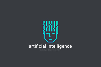 Logo Artificial Intelligence abstract Face Head