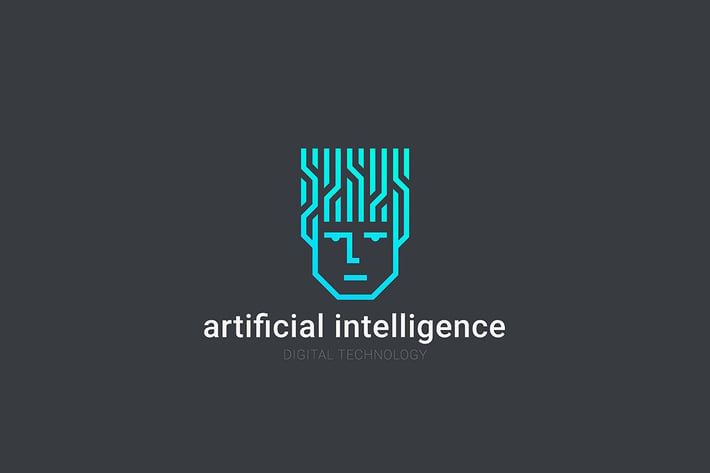 Logo Artificial Intelligence abstract Face Head