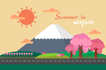 Summer In Japan - Illustration Background