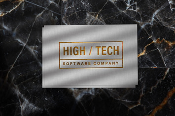 Embossed gold logo mockup on linen paper