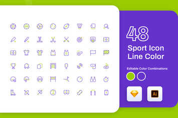 Sport Icon Line Color 