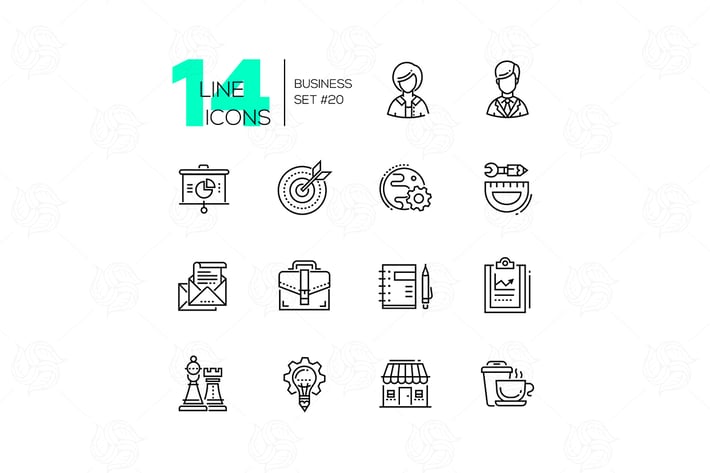 Business - modern line design icons set 