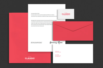 Corporative Red Identity Brand Mock Up