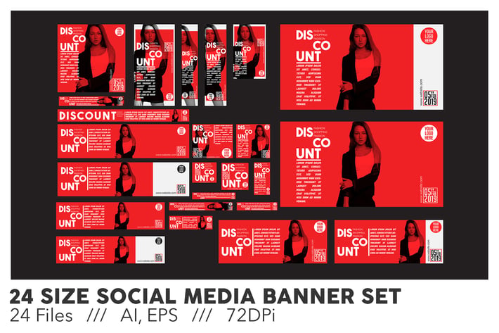 24 Size Social Media Banner Set