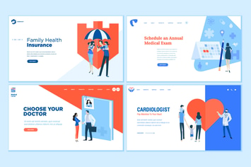 Set of Medical Web Page Design Templates 