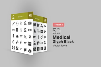50 Medical Glyph Icons Season II