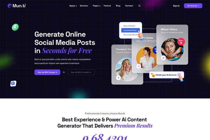 MunAi | AI Writer & Copywriting HTML Template
