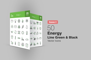 50 Energy Line Green & Black Icons Season II