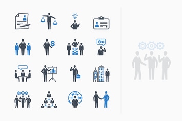 Business & Management Icons Set 1 - Blue Series