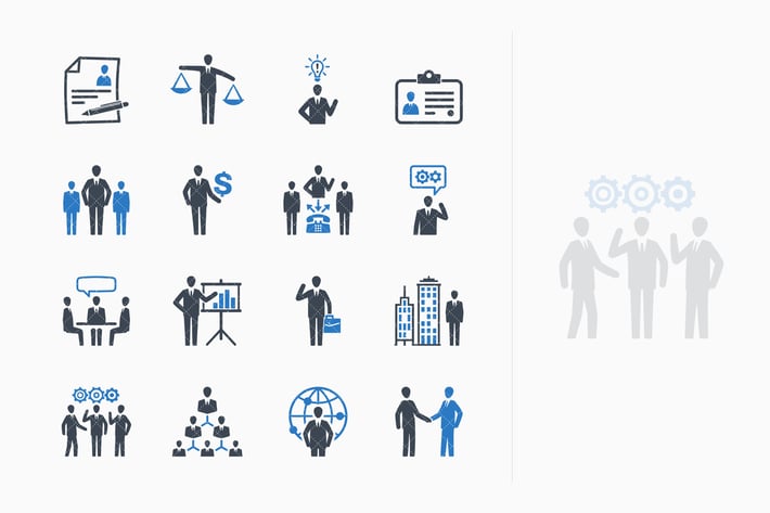 Business & Management Icons Set 1 - Blue Series