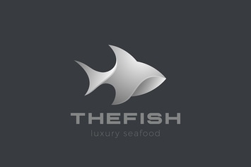 Logo Fish Abstract Shark Tuna 3D Design style