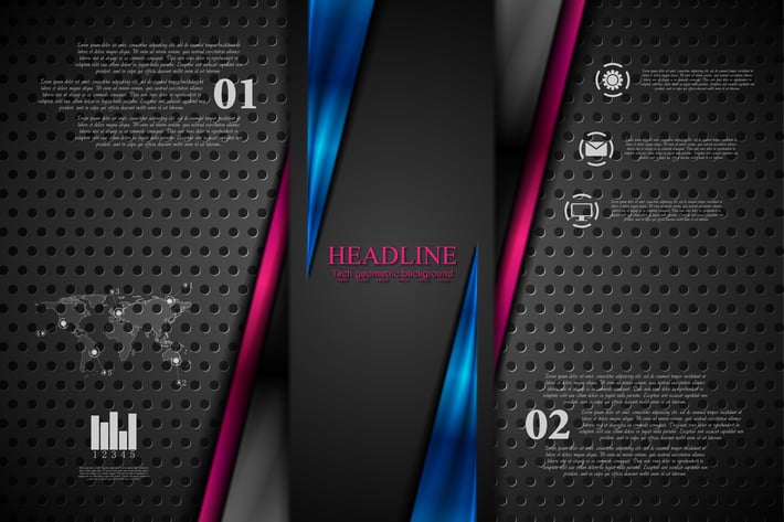 Abstract bright glowing tech brochure background