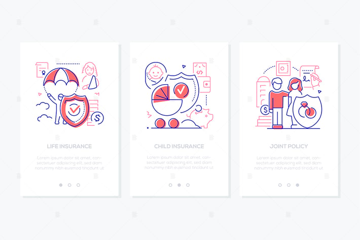 Life Insurance - Line Design Style Web Banners