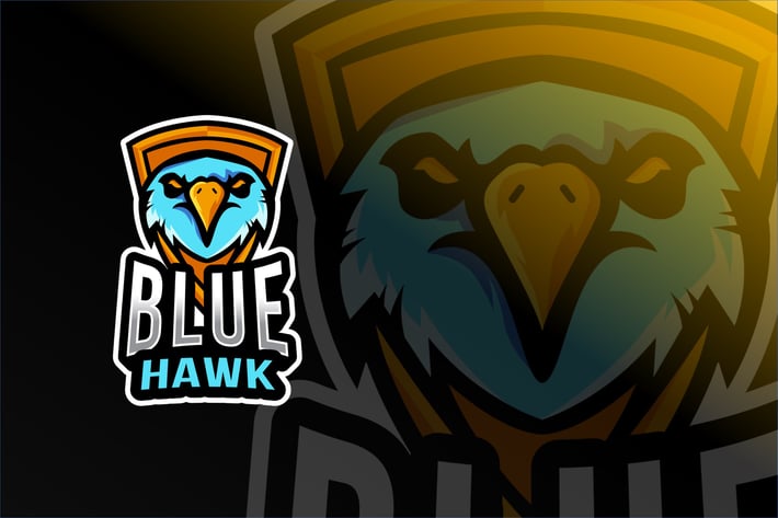 Blue Hawk Esport Logo Template