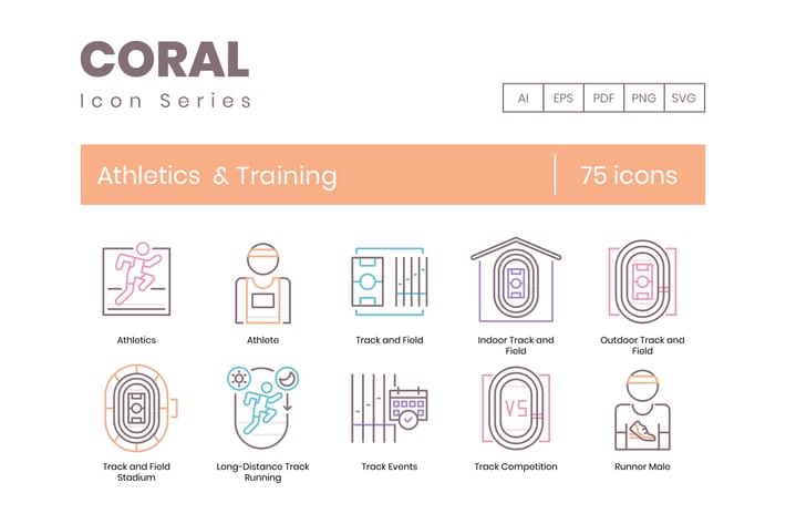 75 Athletics & Training Line Icons