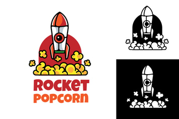 ROCKET POPCORN - Mascot & Esport Logo