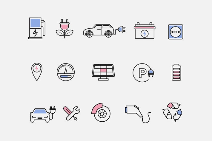 15 Electric Car Icons
