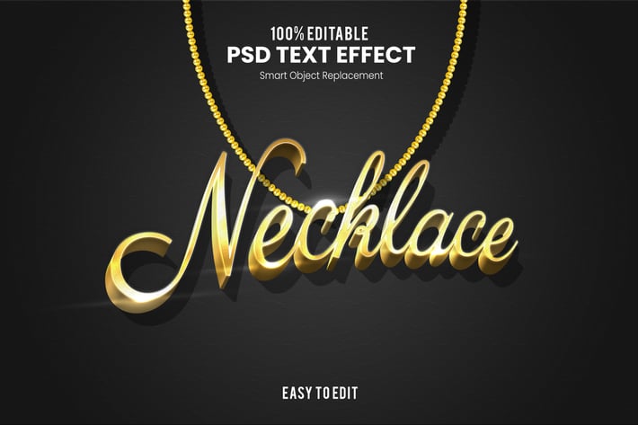 Necklace - Elegant 3D PSD Text Effect 