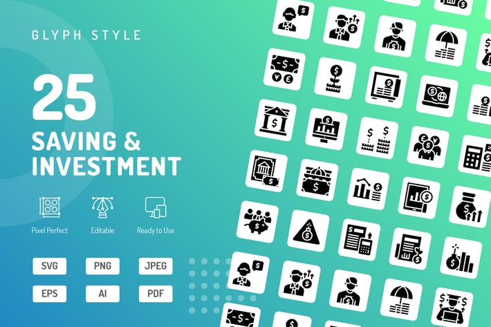 Saving & Investmanet Glyph Icons