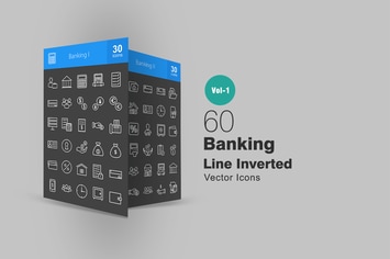 60 Banking Line Inverted Icons