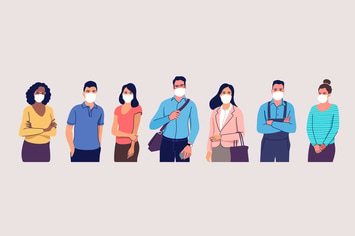People in Protective Medical Face Masks