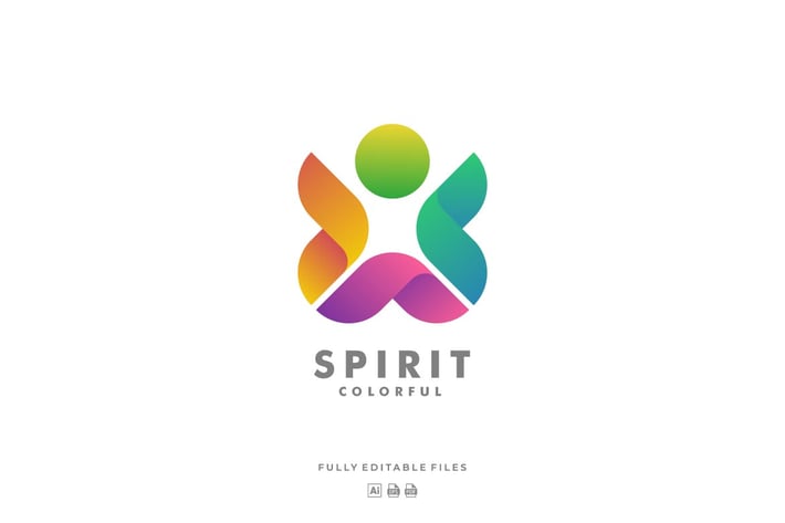 Abstract Human Color Gradient Logo