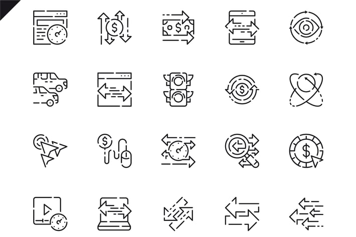Simple Set Traffic Line Icons