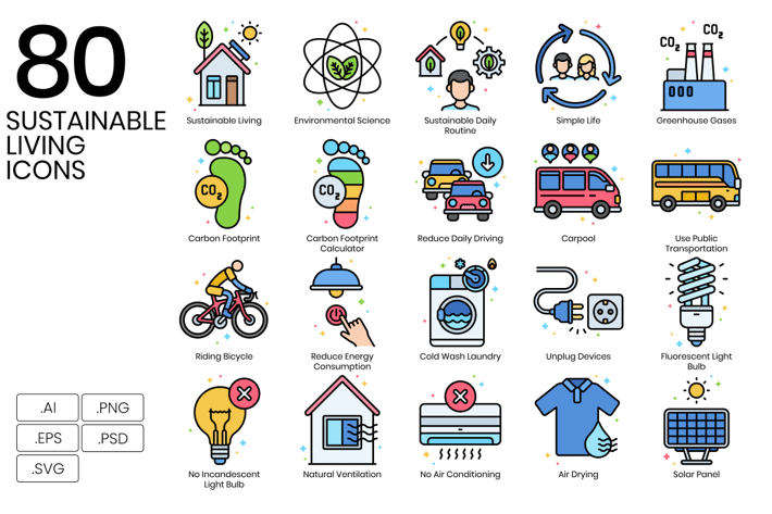 Sustainable Living Icons