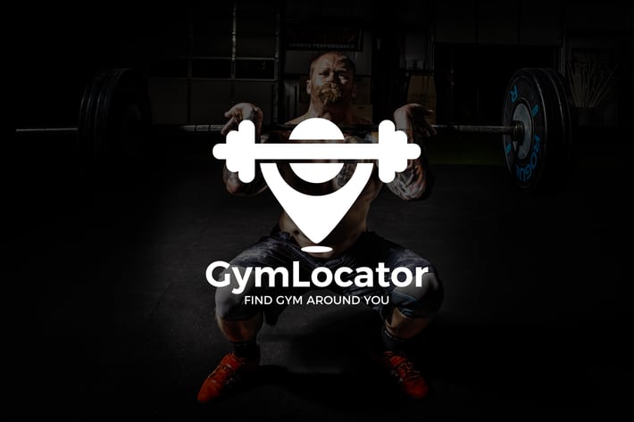 GymLocator : Negative Space Location Pin Logo