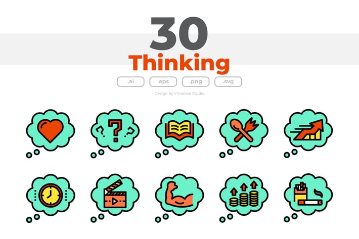 30 Thinking Icons
